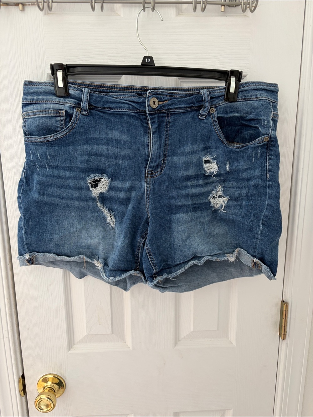 Maurices Distressed Blue Denim Cutoff Shorts